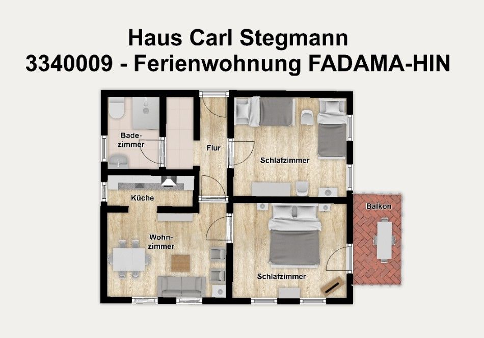 Haus Carl Stegmann Ferienwohnung FADAMA-HIN Juist - Grundriss
