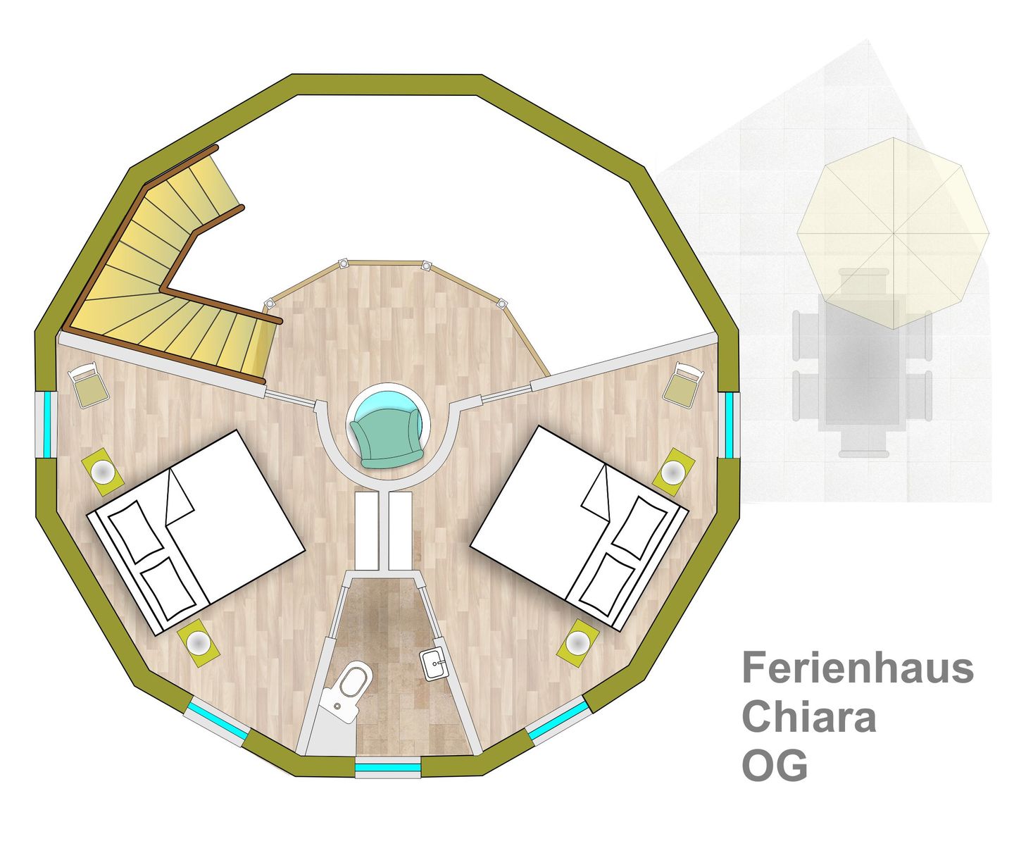  Chiara Tollensesee – Penzlin/Wustrow - Kugelhaus Chiara am Tollensesee Penzlin – Grundriss Obergeschoss