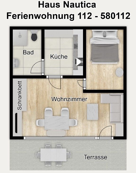 Haus Nautica Ferienwohnung 112 Wangerooge - Grundriss