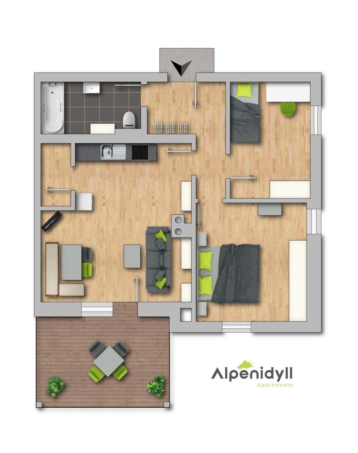 Royal 4 Trend by Alpenidyll Apartments Liezen - Grundriss, 2D Plan
