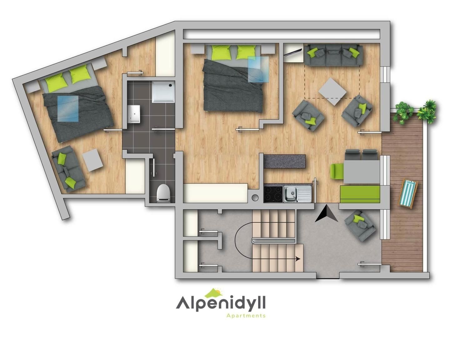  City Life 1 by Alpenidyll Apartments Schladming - Grundriss, 2D Plan