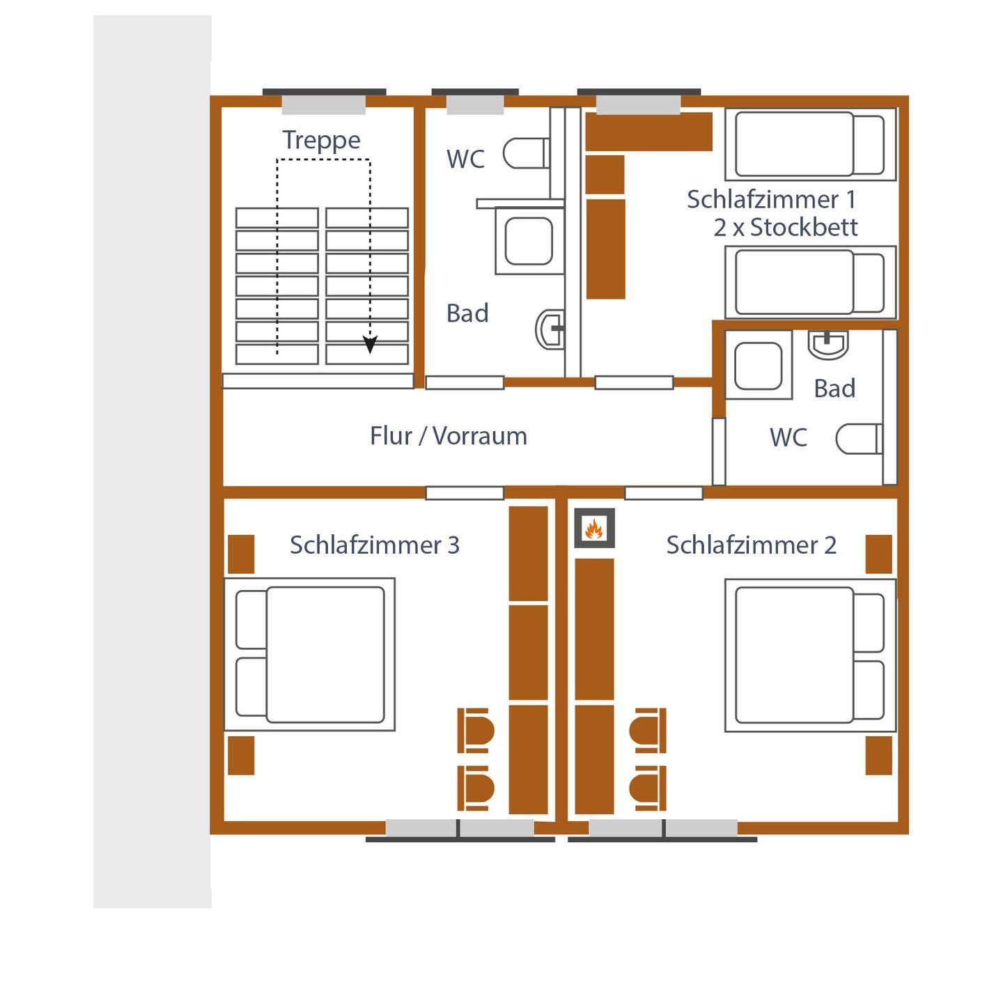  Chalet Huber by Alpenidyll Apartments Aich-Assach - First-floor floor plan