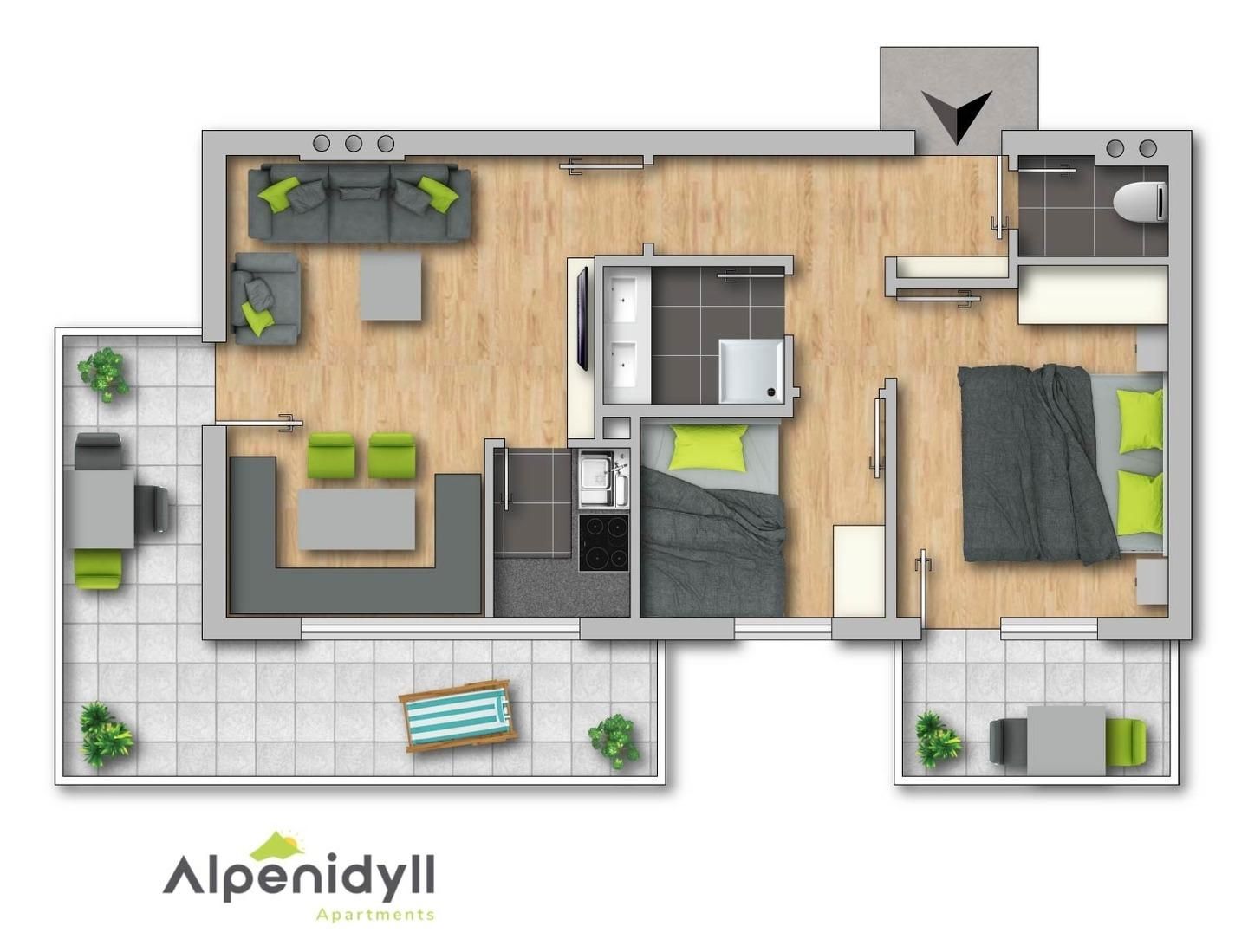  Huberhof 6 by Alpenidyll Apartments Schladming - Grundriss, 2D Plan