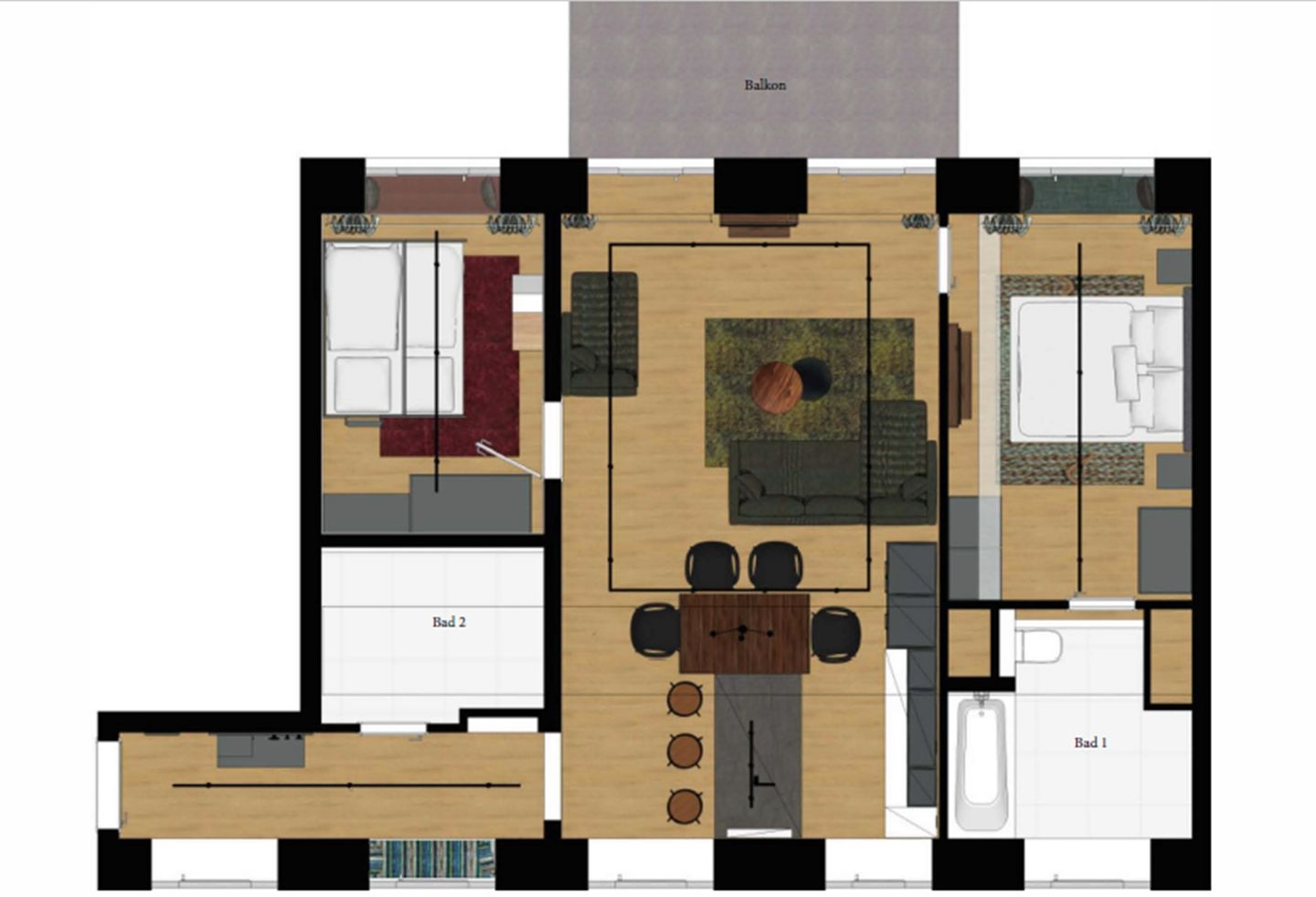  FeWo Hideaway in PRORA - 2.45 Prora - Grundriss