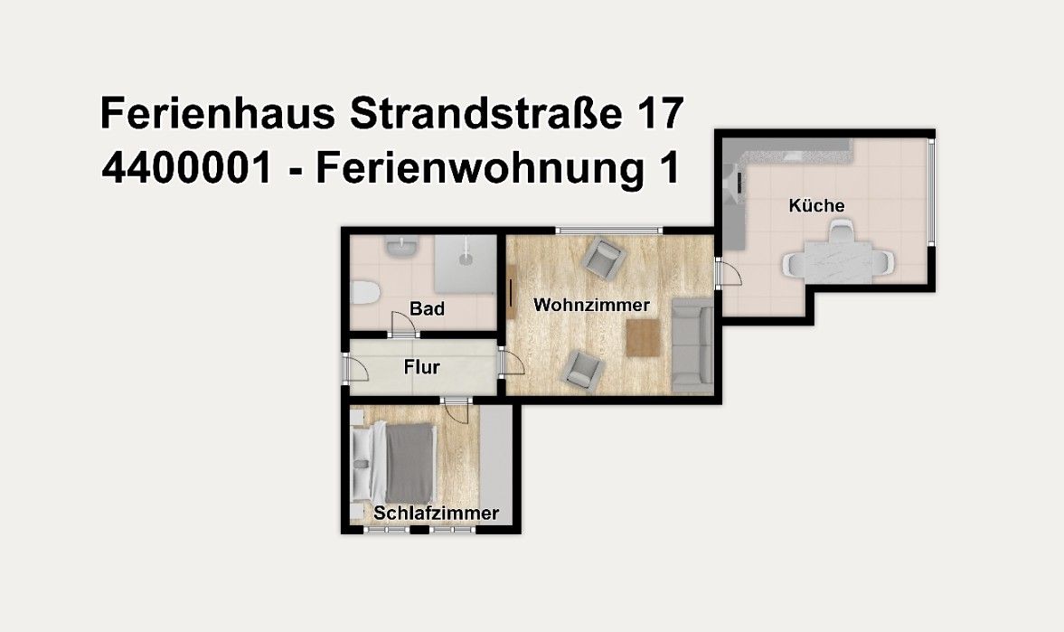 Ferienhaus Strandstraße 17 Ferienwohnung 1 Borkum - Grundriss