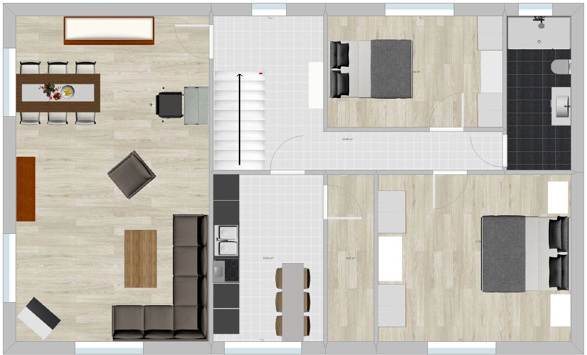 Haus Franz-Habich-Straße 9 Ferienwohnung Peiter Blik Borkum - Grundriss