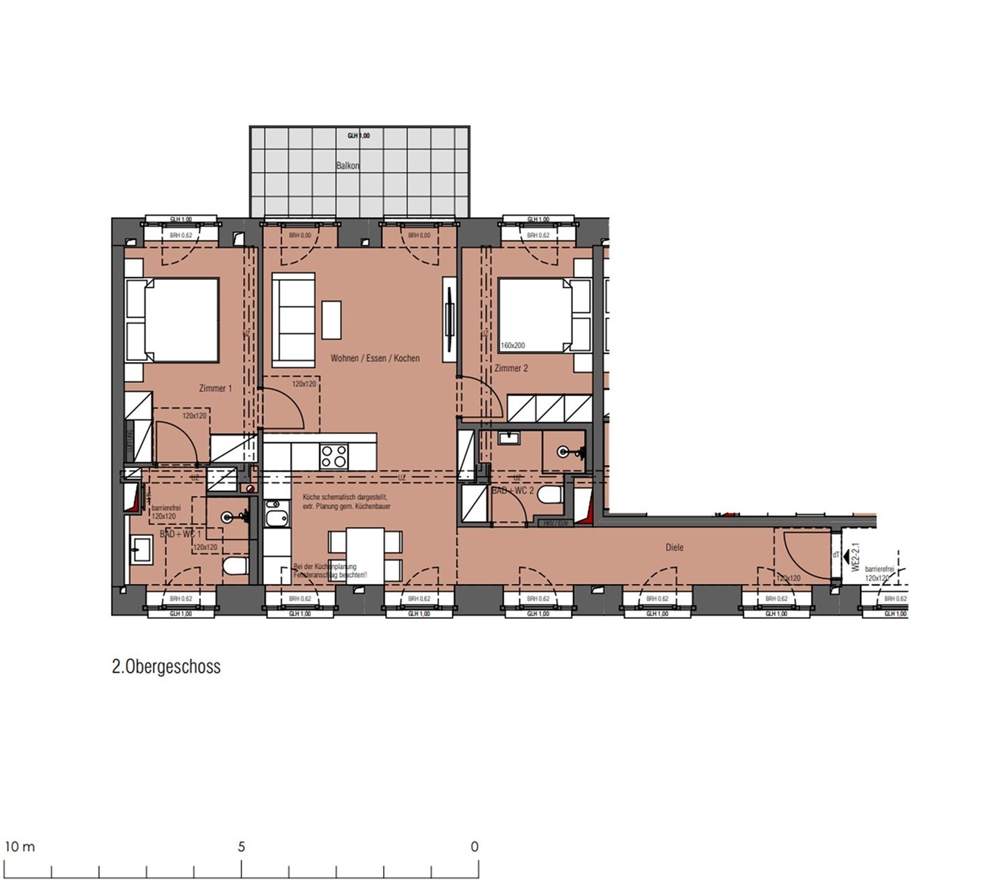  FeWo Küstenliebe in PRORA - 2.21 Prora - Grundriss