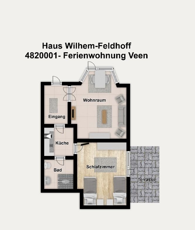 Haus Wilhelm-Feldhoff Ferienwohnung Veen Borkum - Grundriss