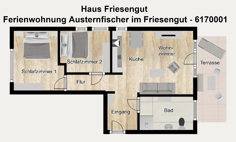 Haus Friesengut Ferienwohnung Austernfischer Langeoog - Grundriss