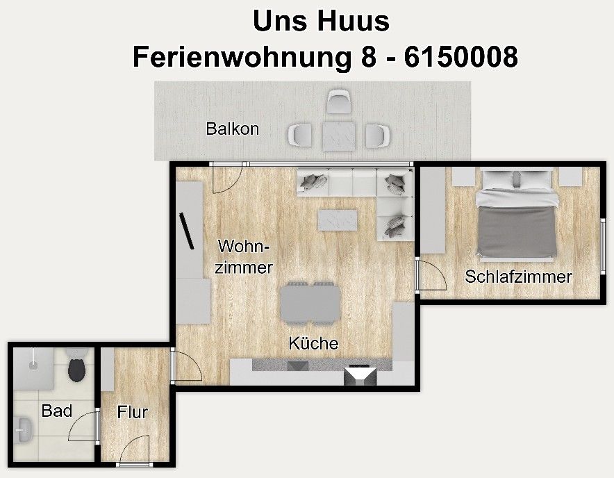 Uns Huus Ferienwohnung 8 Langeoog - Grundriss