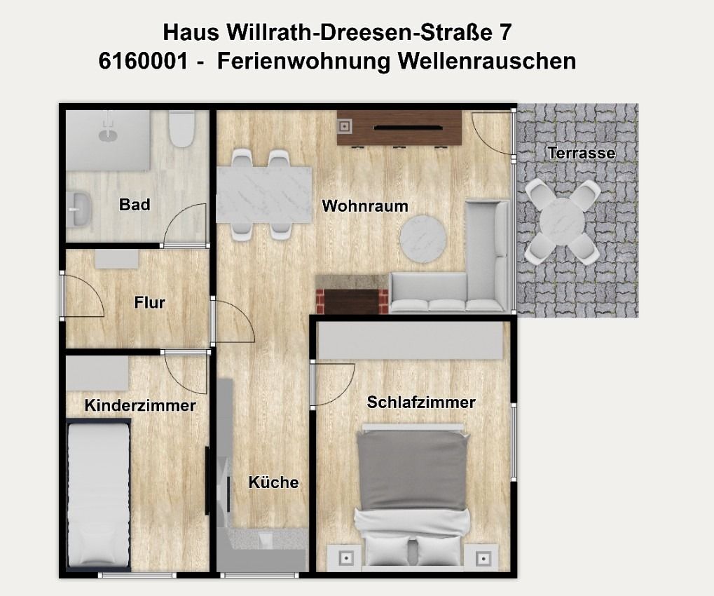 Haus Willrath-Dreesen-Straße 7 Ferienwohnung Wellenrauschen Langeoog - Grundriss