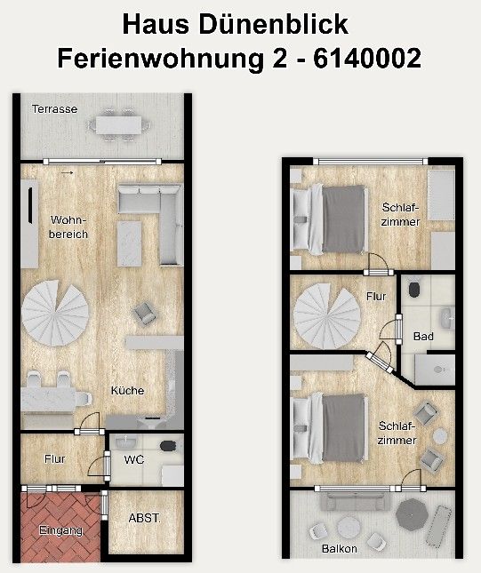 Haus Dünenblick Ferienwohnung 2 Langeoog - Grundriss