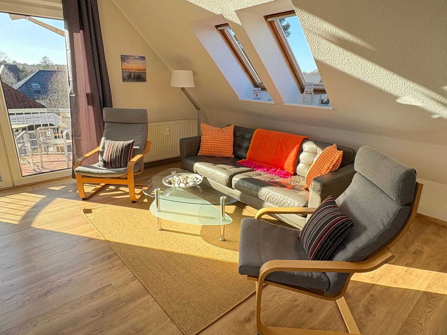 Wohnbereich mit Sofa  Ferienwohnung Seepferdchen