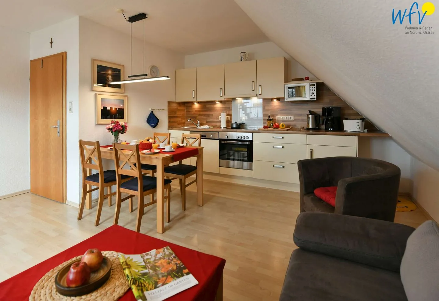 Wohnzimmer Kleine Pinkenburg Ferienwohnung Nord und Süd