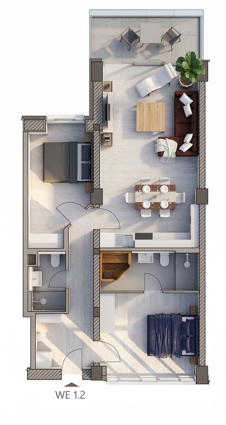  FeWo Treibgut in PRORA - 8.12 Prora - Grundriss