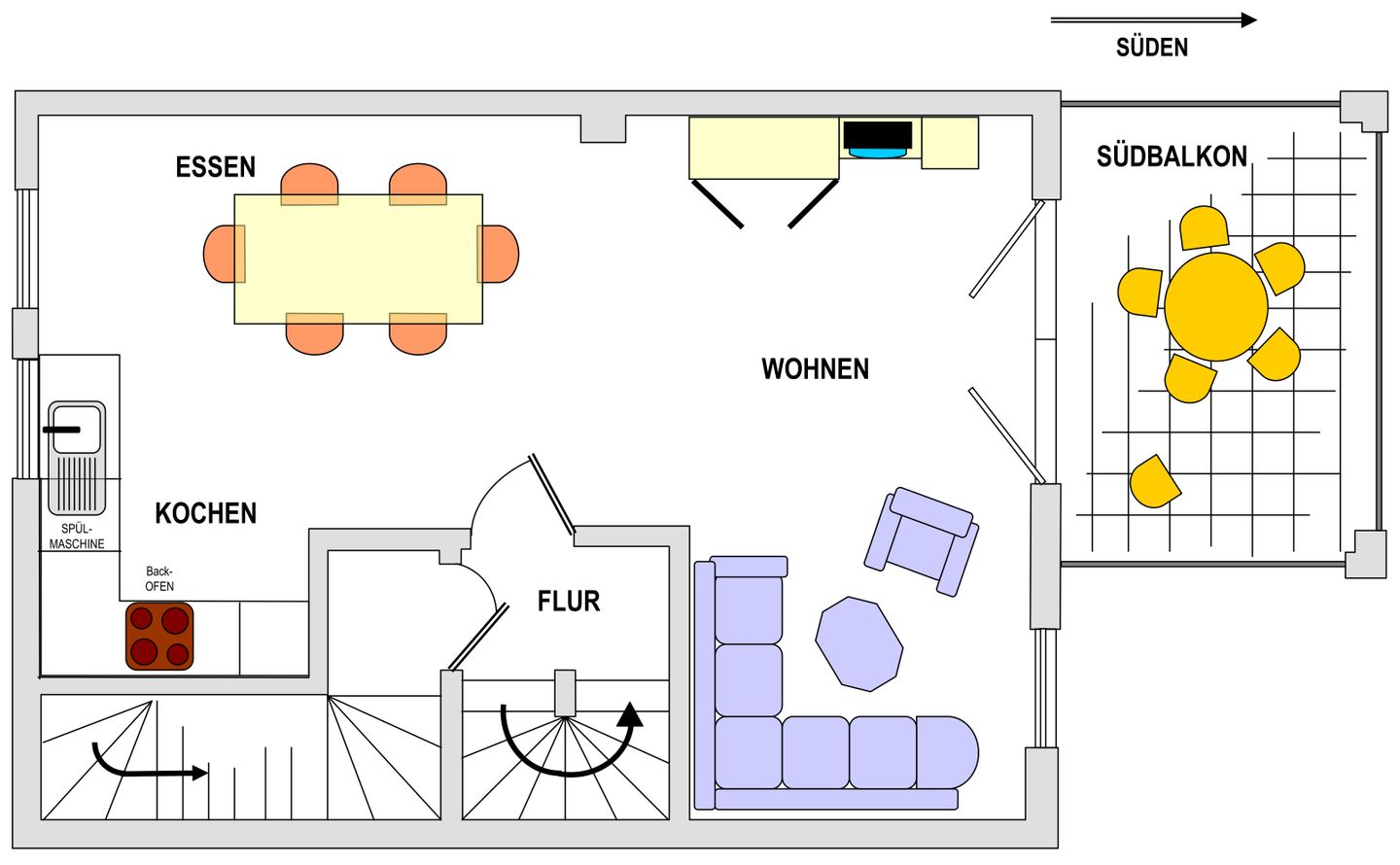 Aake-Huus Whg. 02 Wangerooge - Ansicht untere (erste) Etage