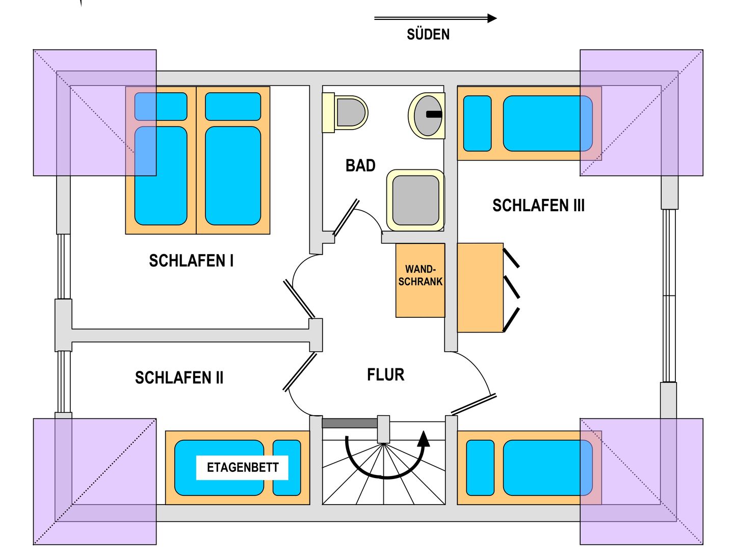 Aake-Huus Whg. 02 Wangerooge - Ansicht obere (zweite) Etage