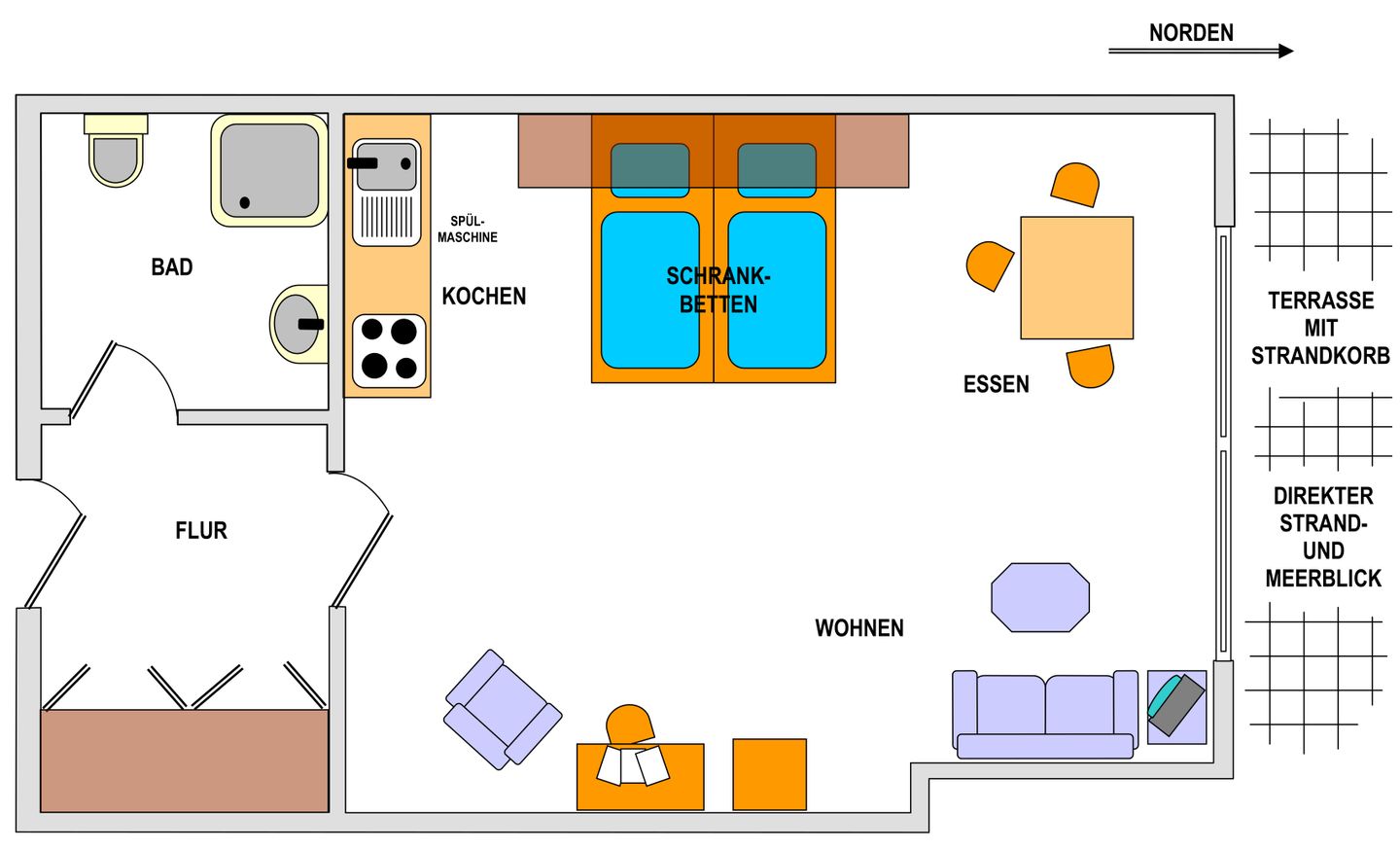 Villa Alexandra Whg. 10 Wangerooge - Grundriss