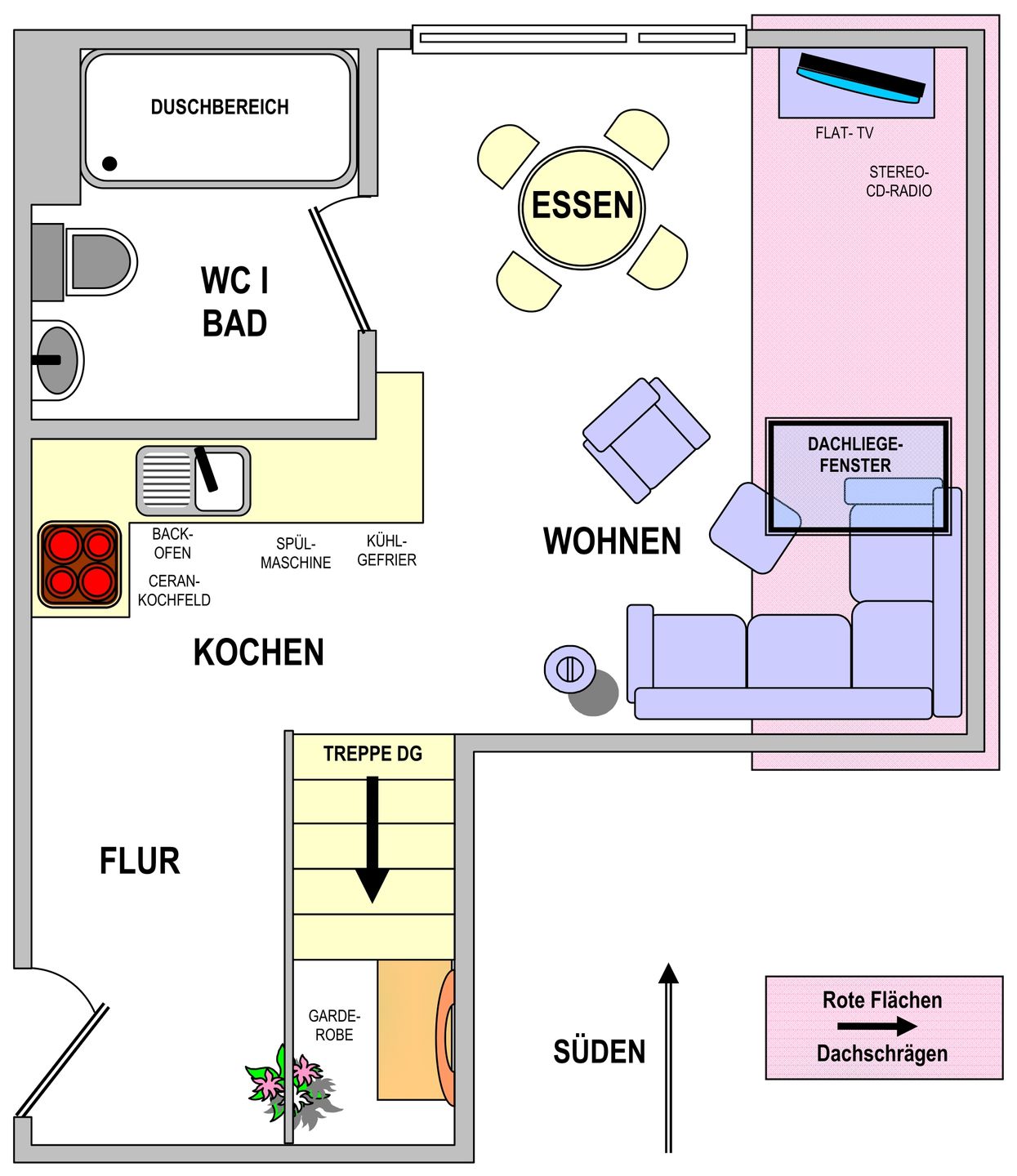 Haus Friese 5 Whg. 02 Friesenbrise Wangerooge - Wohn- / Eßbereich untere Etage
