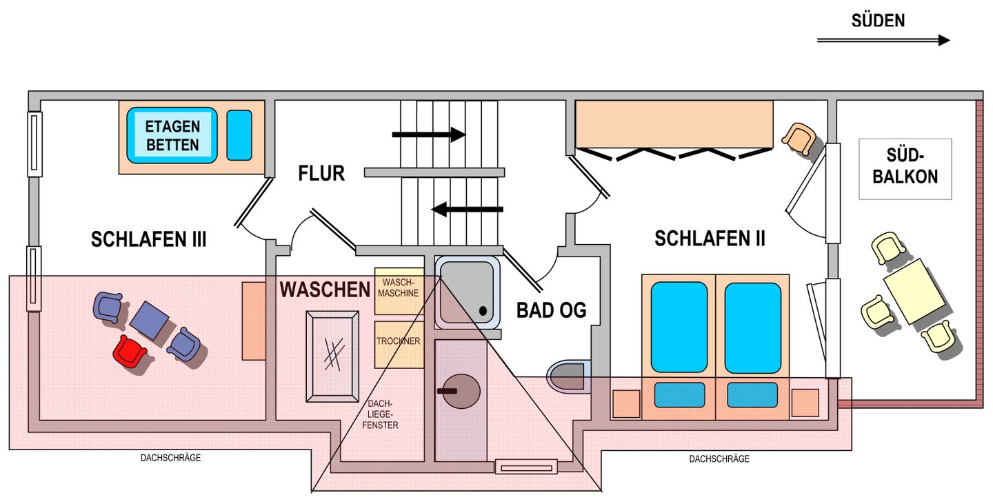Friesenhaus im Süden Wangerooge - Wohn- / Schlafbereich (1. Etage)