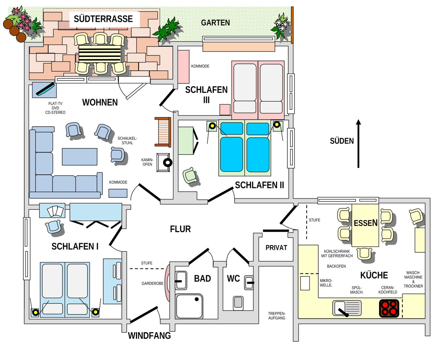 Haus Möller Whg. 01 Melisande Wangerooge - Grundriss