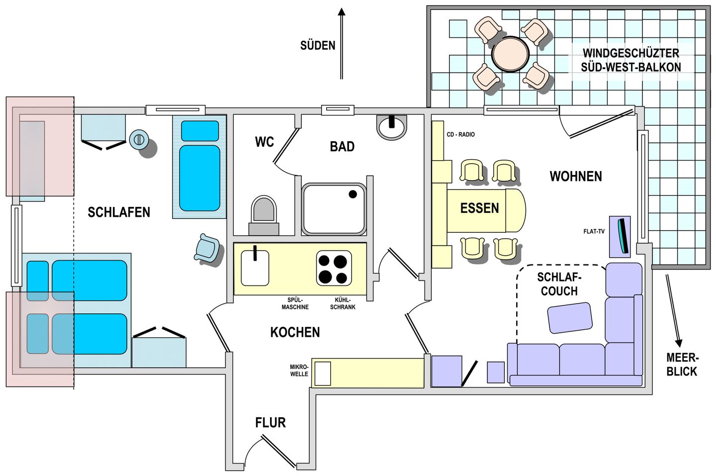 Strandvilla Marina Whg. 19 Wangerooge - Grundriss