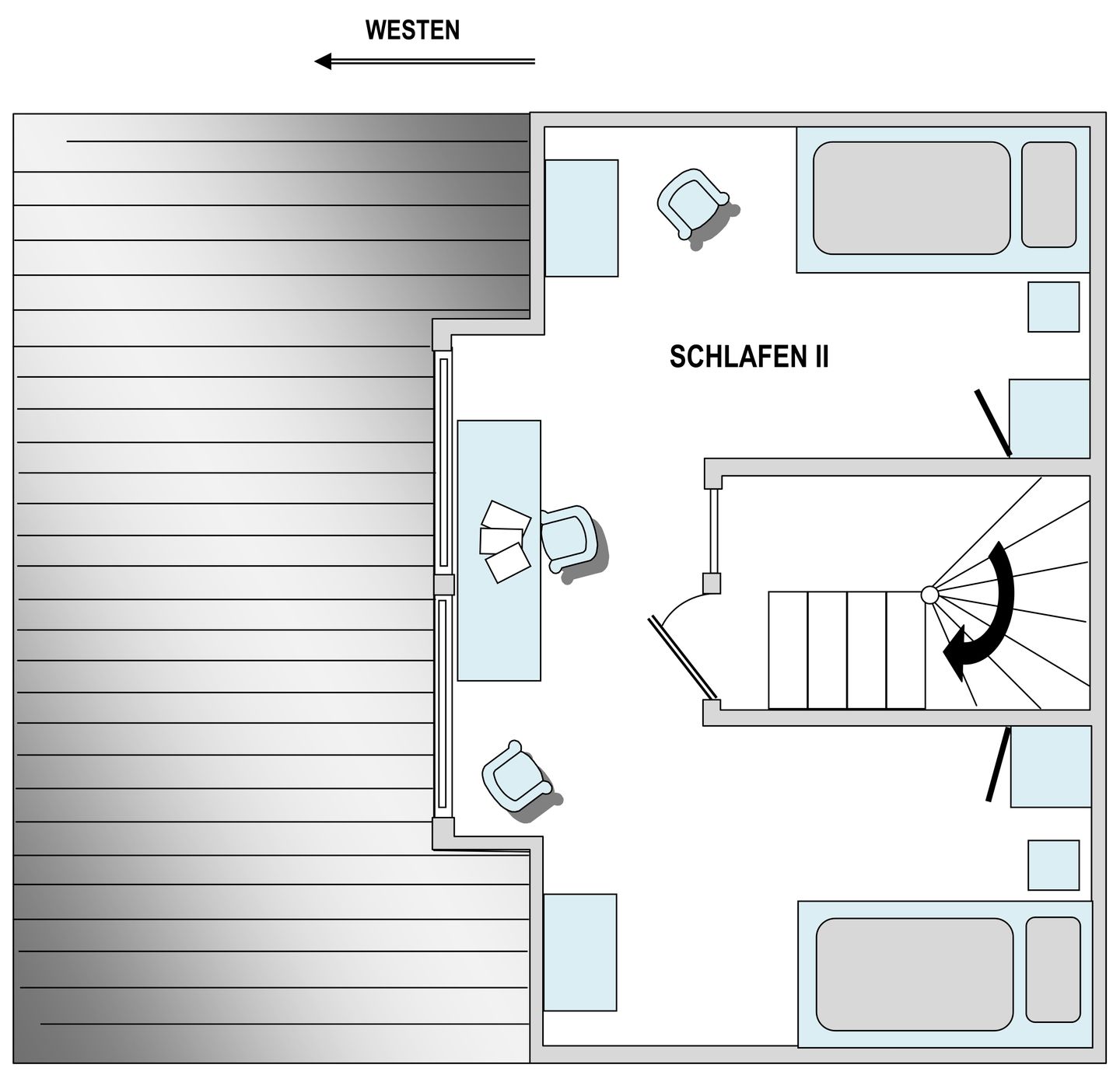 Residenz am Rosengarten Whg. 29 Parkblick Wangerooge - Grundriss