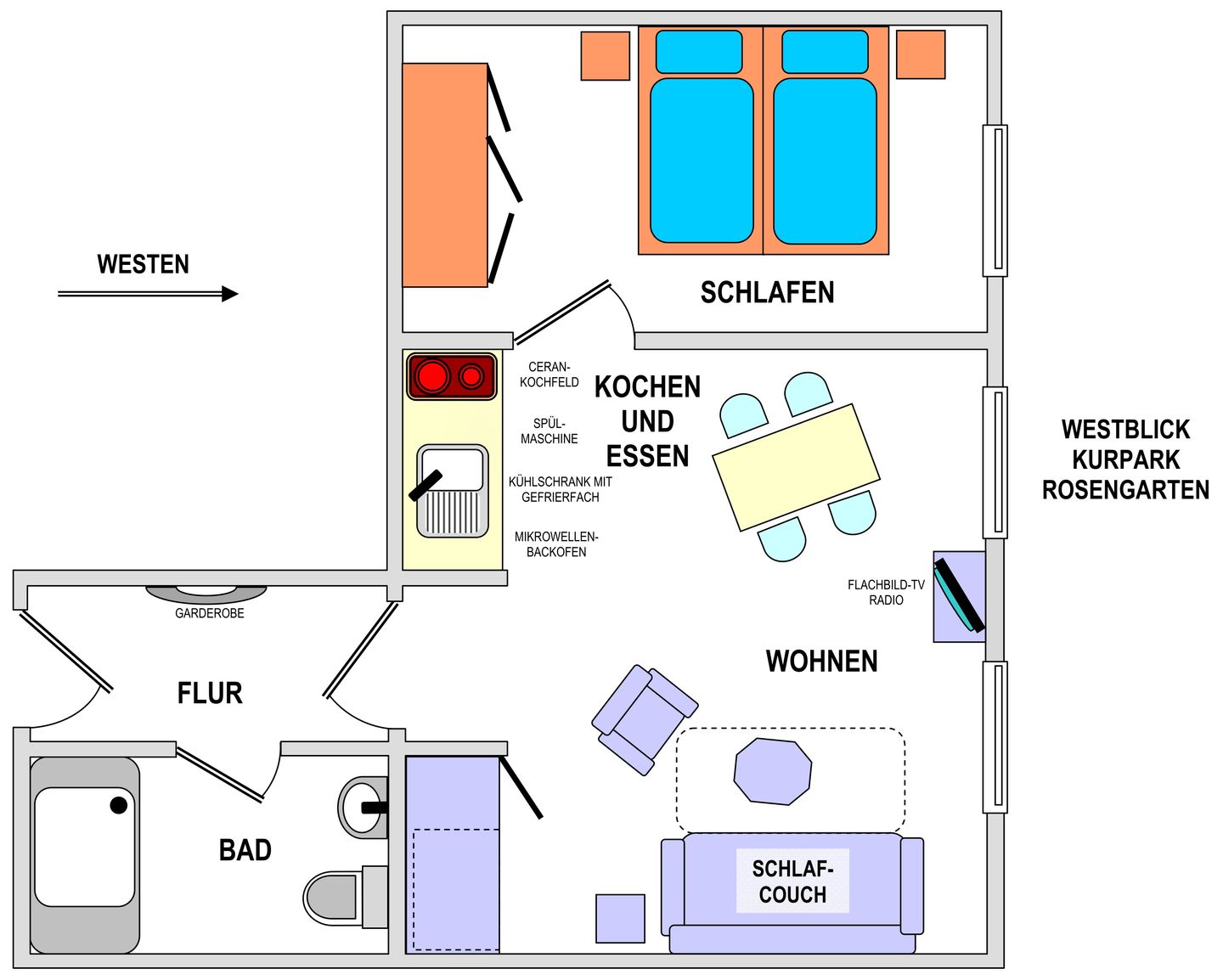 Residenz am Rosengarten Whg. 30 Wangerooge - Grundriss