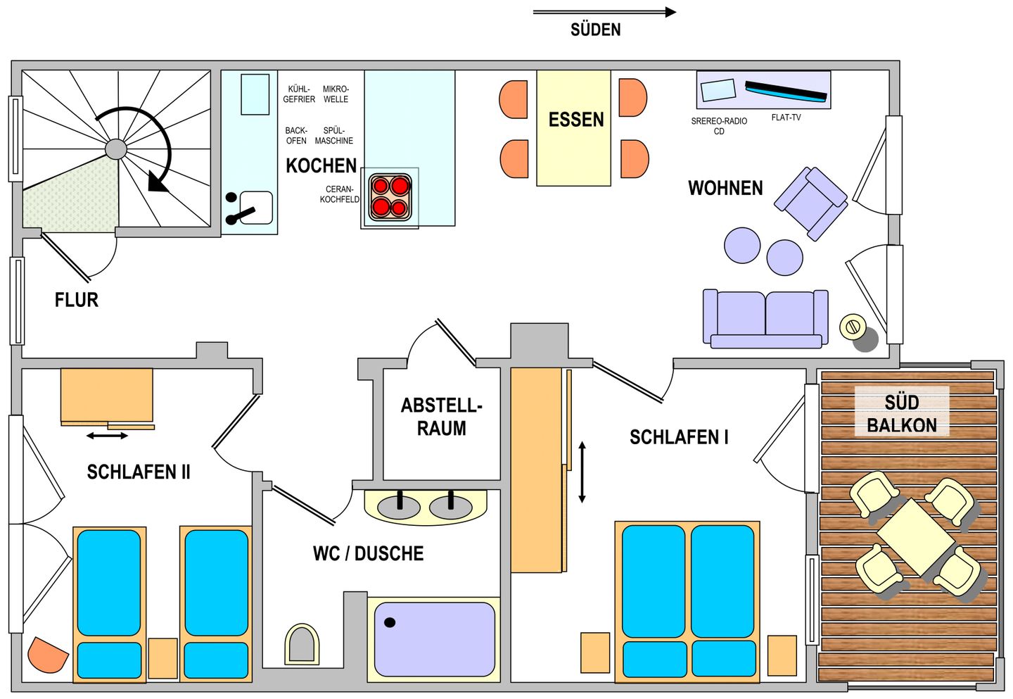 Sandbank Whg. 01 Wangerooge - Grundriss