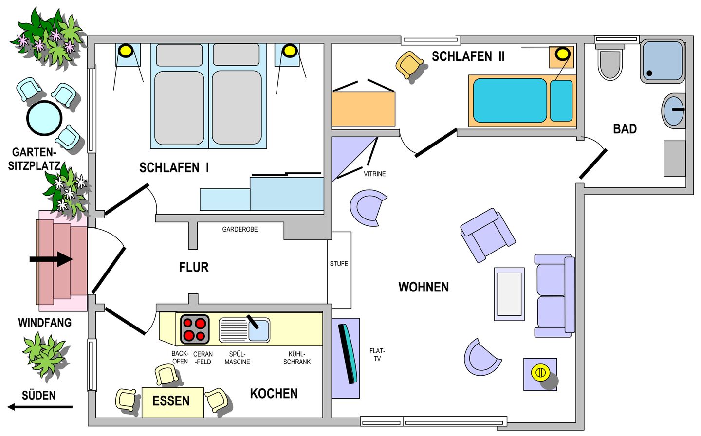 Haus Schwalbennest Whg. 01 Wangerooge - Grundriss
