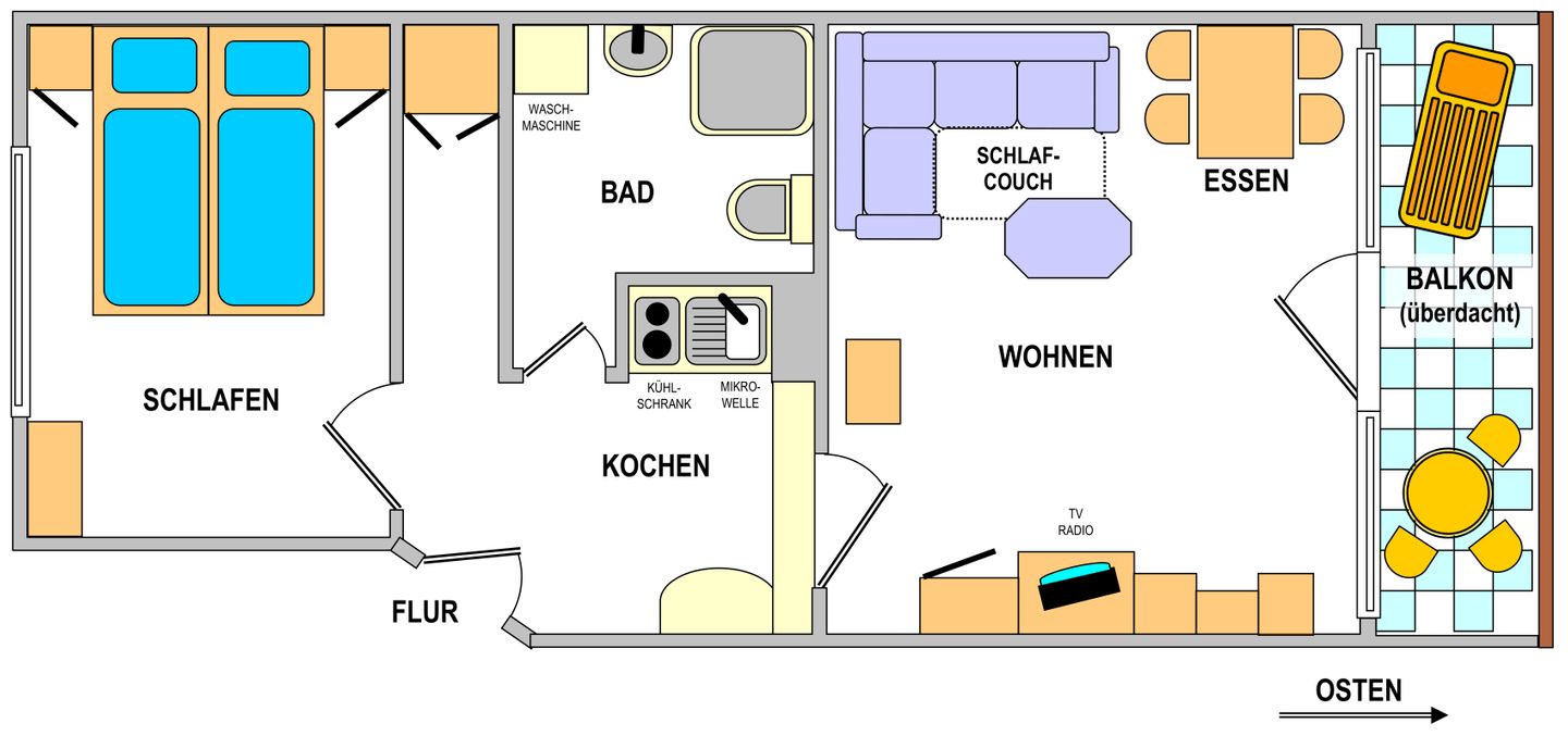 Haus Seeluft Whg. 46 Wangerooge - Grundriss