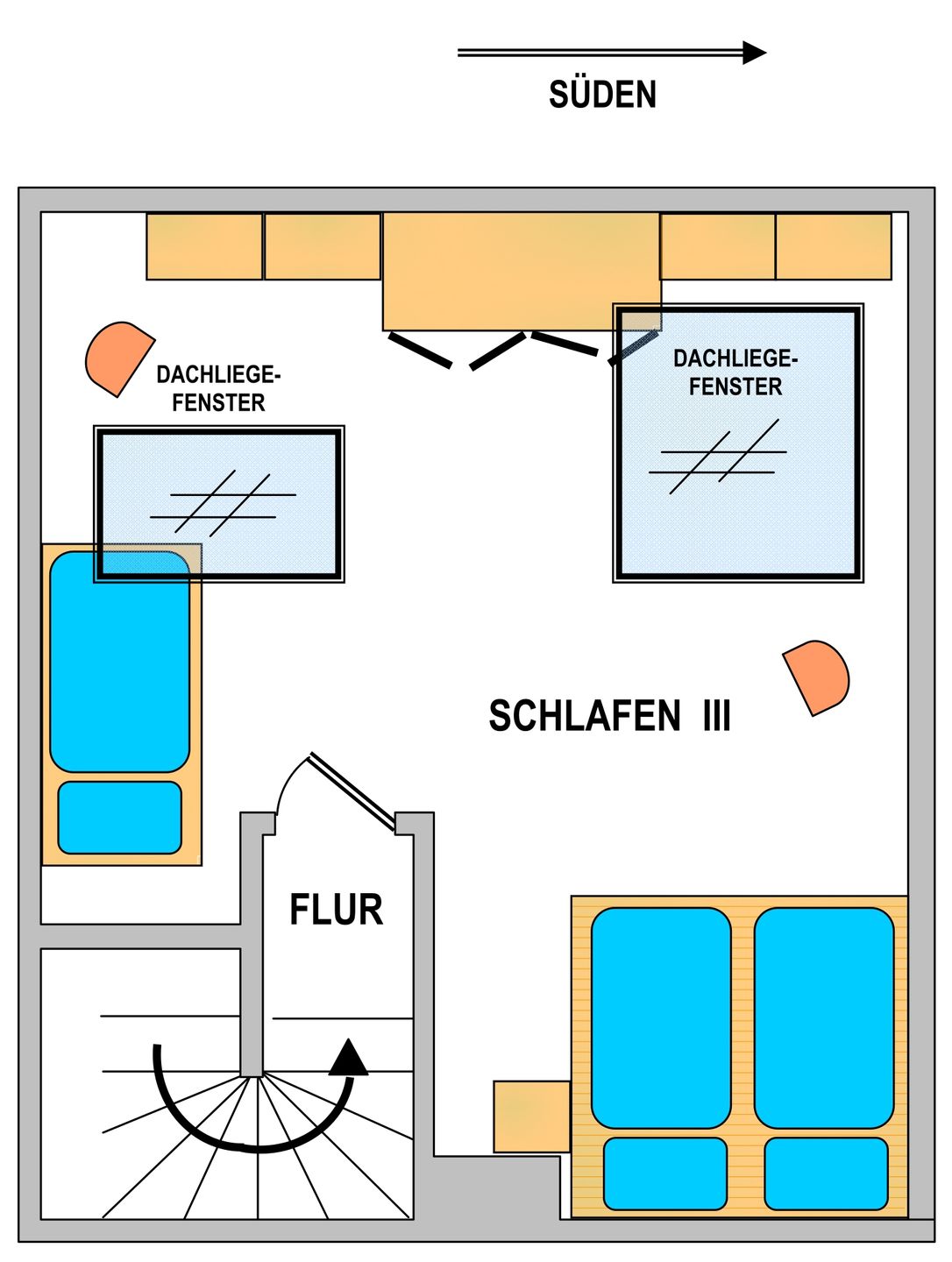 Silbermöwe Haus 02 Wangerooge - Schlafen III (2. Obergeschoß)