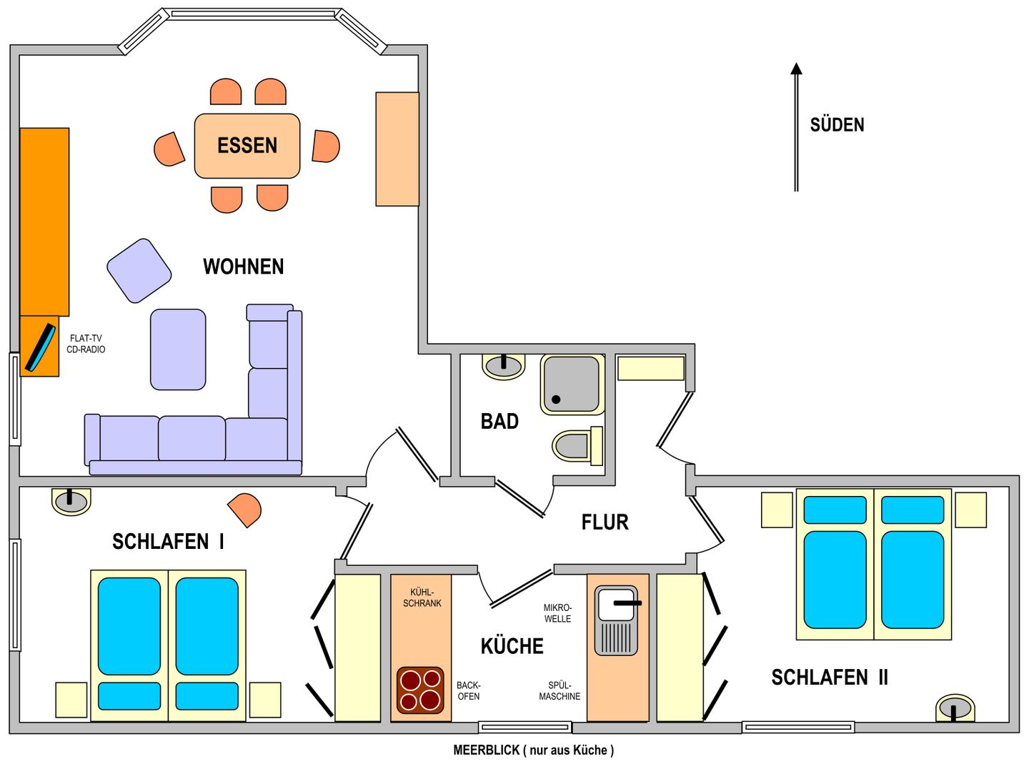 Haus Südwind Whg 22 Sanfte Brise Wangerooge - Grundriss