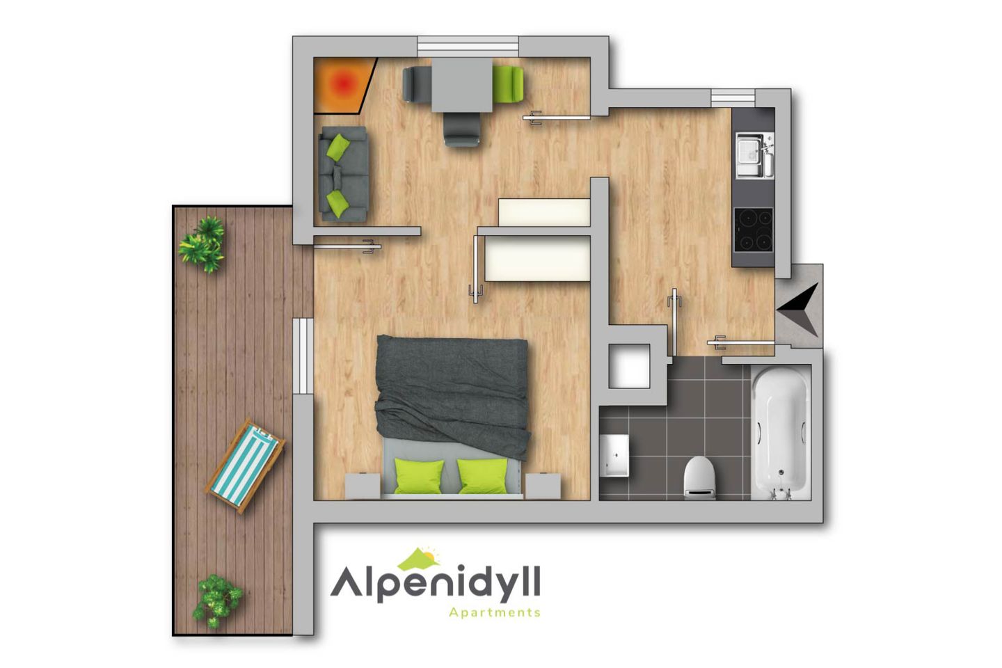  Bergidyll 3 by Alpenidyll Apartments Ramsau am Dachstein - Grundriss, 2D Plan