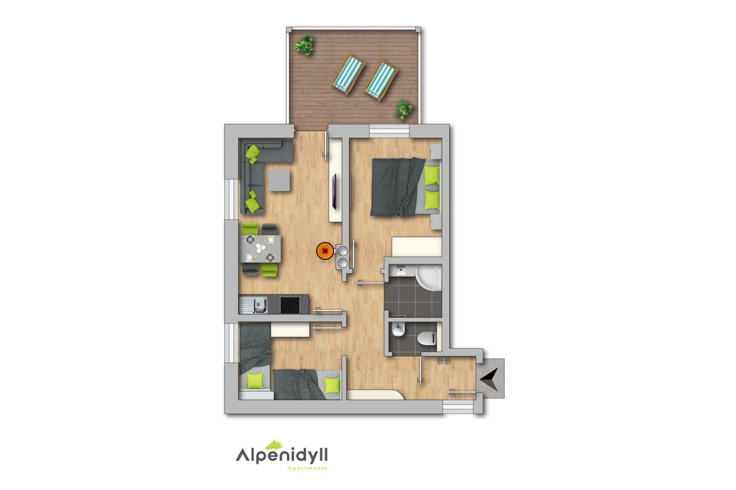  Happy Aich 3 by Alpenidyll Apartments Aich-Assach - Grundriss 2D Plan