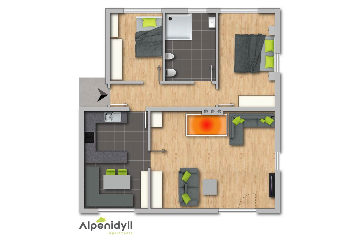 Huberhof 1 by Alpenidyll Apartments Schladming - Grundriss 2D Plan
