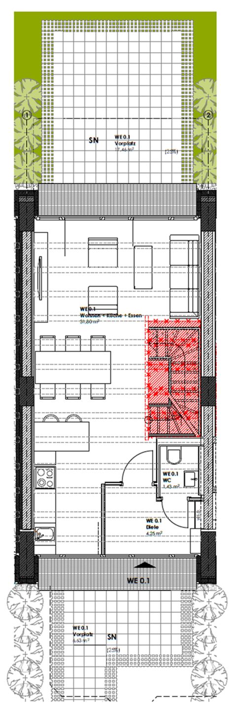  FeWo Ostsee Bernstein in PRORA - 5.01 Prora - Grundriss Erdgeschoss