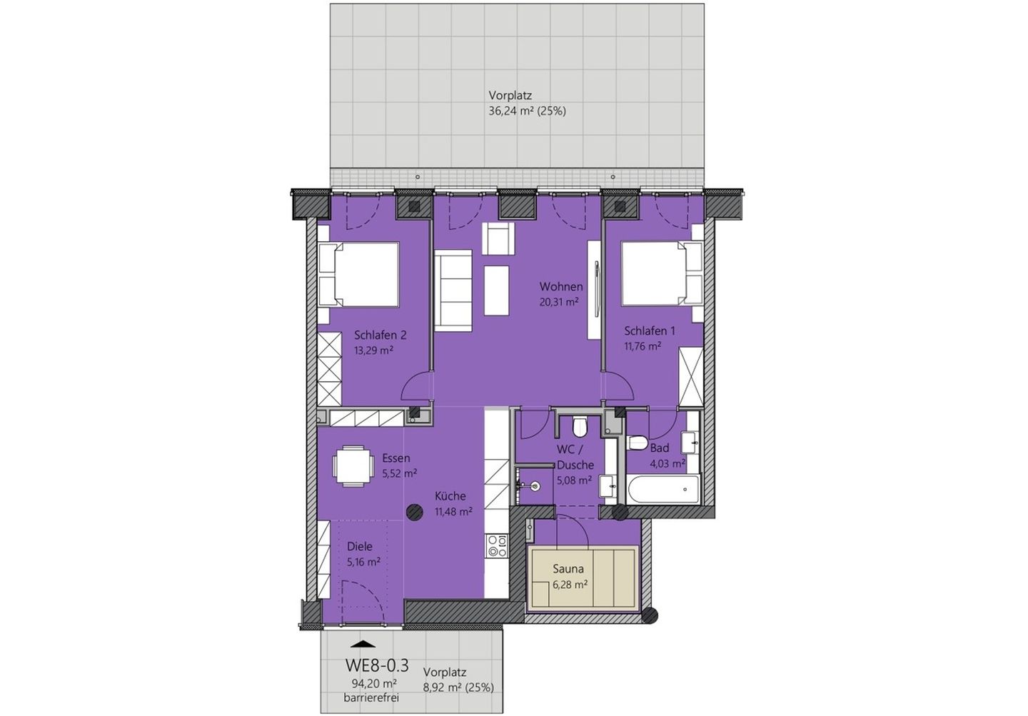  FeWo Königsstuhl in PRORA - 8.03 Prora - Grundriss