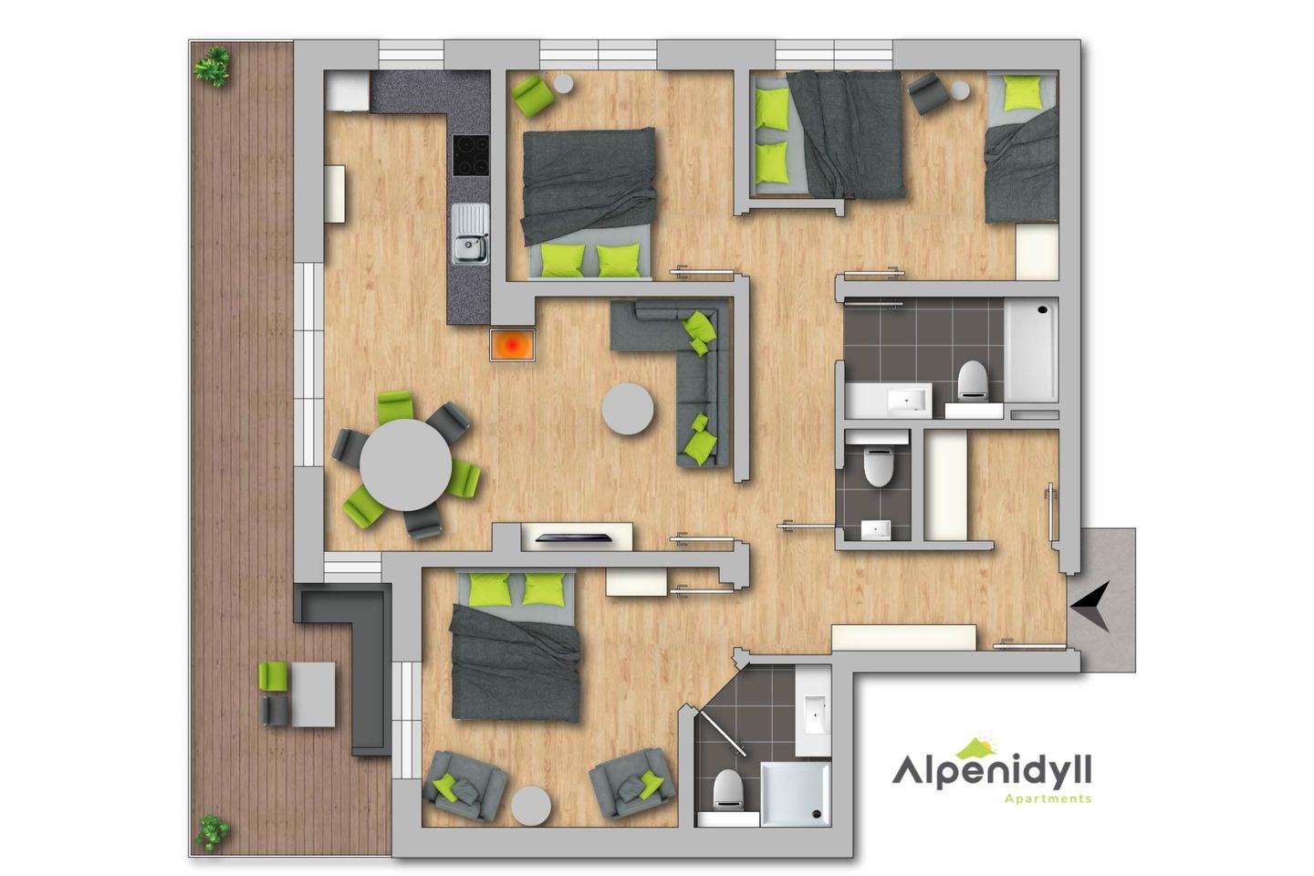  Aich Amade by Alpenidyll Apartments Aich-Assach - Grundriss 2D Plan