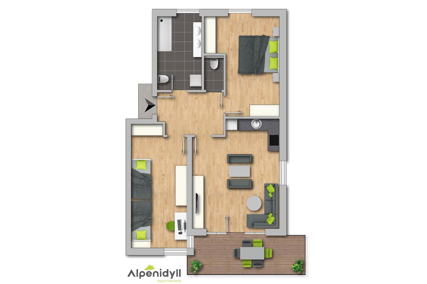  Dachsteinblick by Alpendyll Apartments Haus i. Ennstal - Grundriss 2D Plan