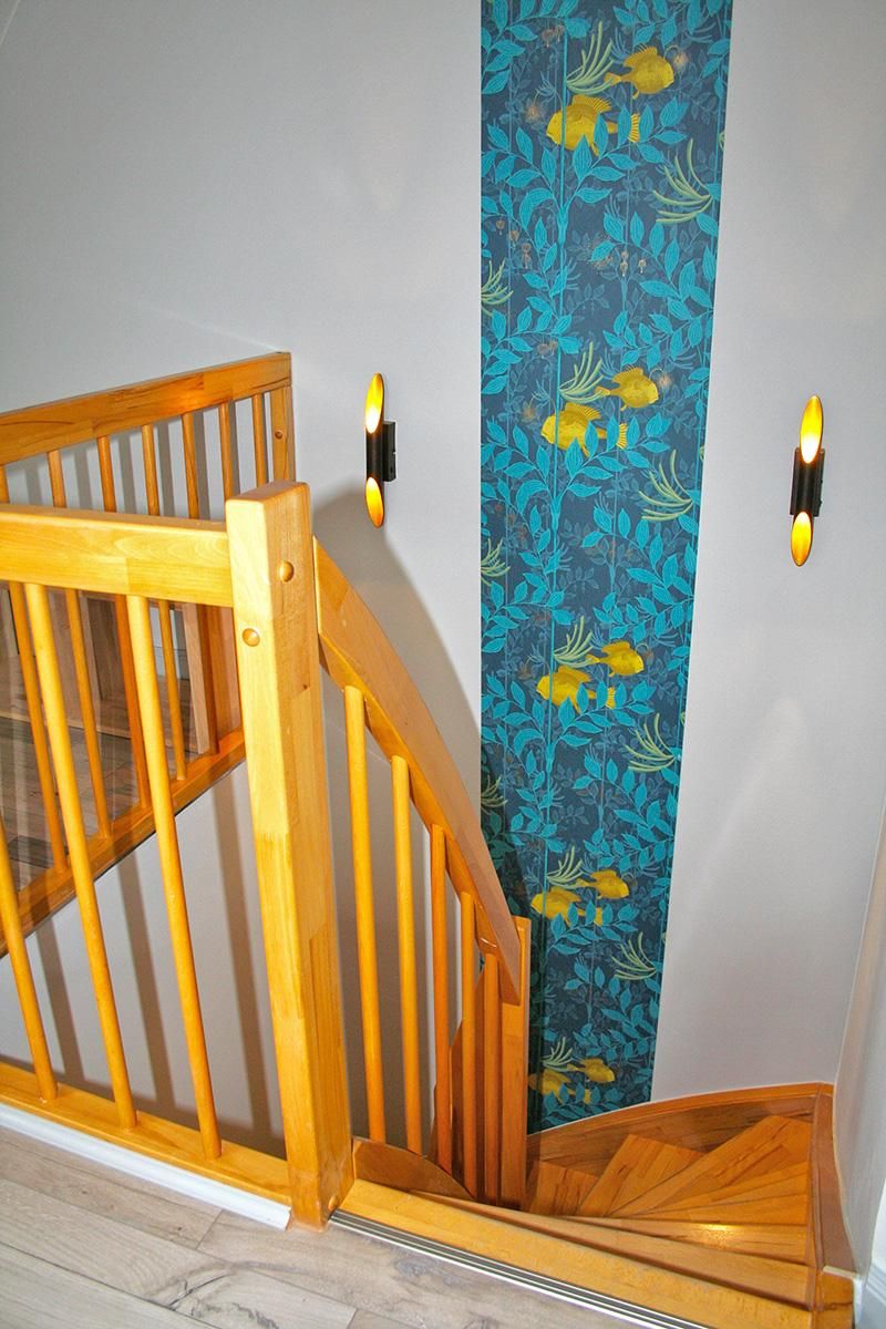 Zum Leuchtturm Wohnung 9 Prerow - Treppe zum offenen Schlafbereich im Dachgeschoß