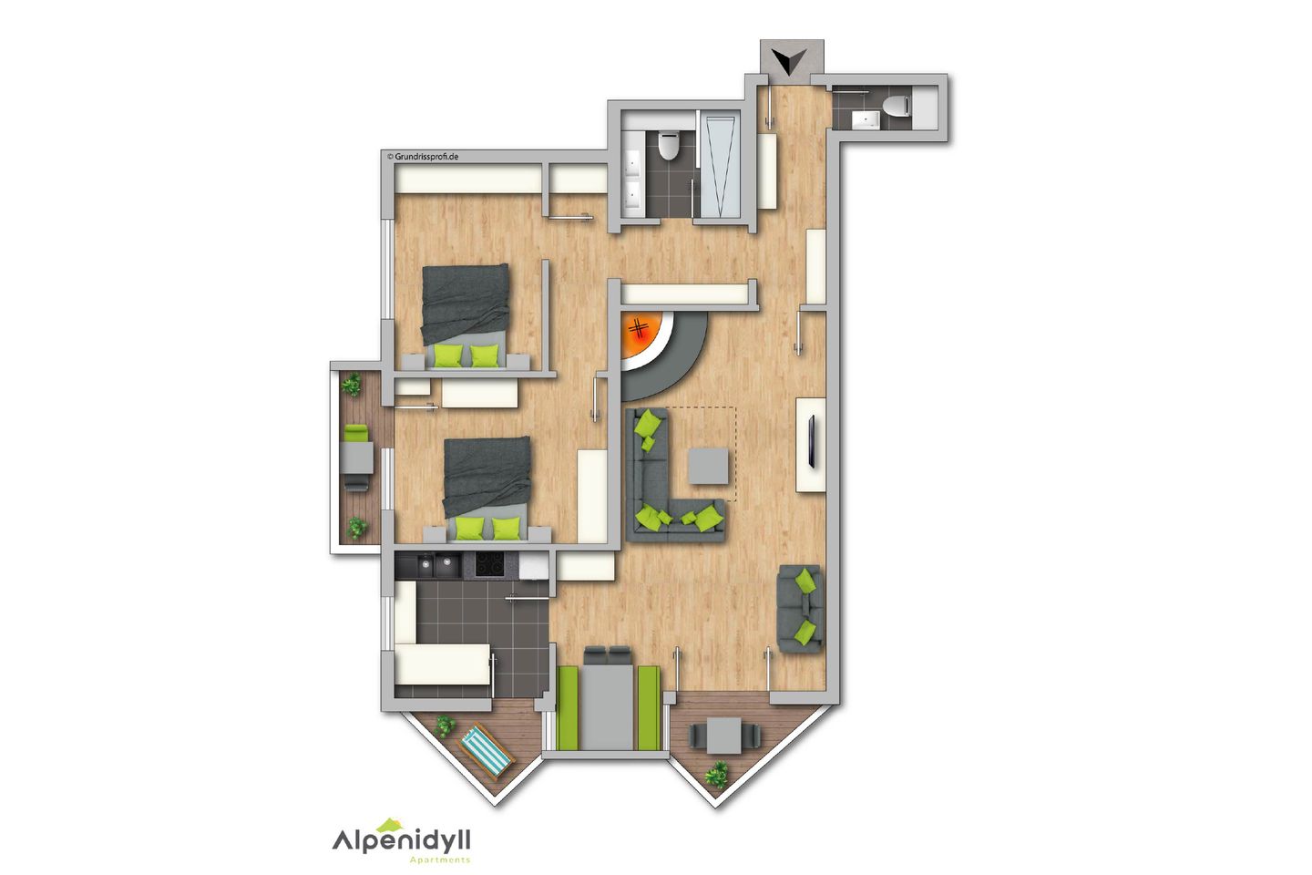  S`Gerhardter by Alpenidyll Apartments Schladming - Grundriss, 2D Plan