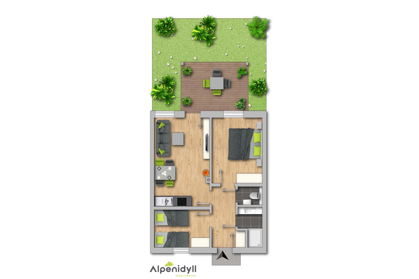  Happy Aich 1 by Alpenidyll Apartments Aich-Assach - Grundriss 2D