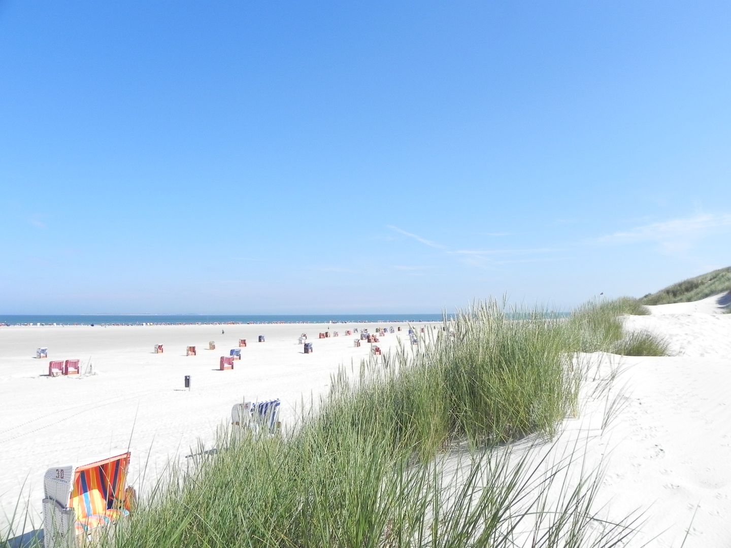 Strandkörbe auf dem weißen Sandstrand von Norddorf auf Amrum