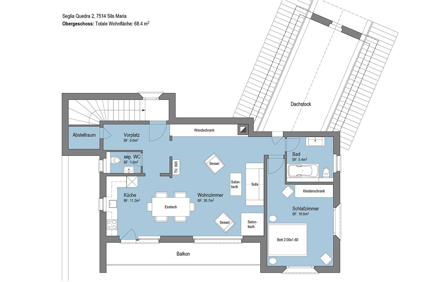  Chesa Flur Sulagl 2 Sils Maria - Ground plan