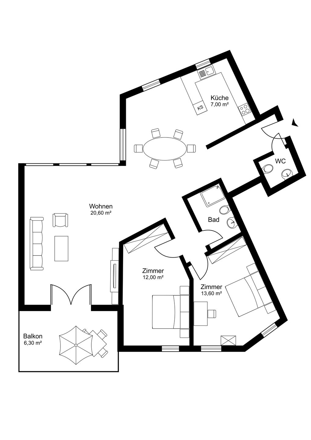  Residenza Alpenrose 34 Sils Maria - Grundriss
