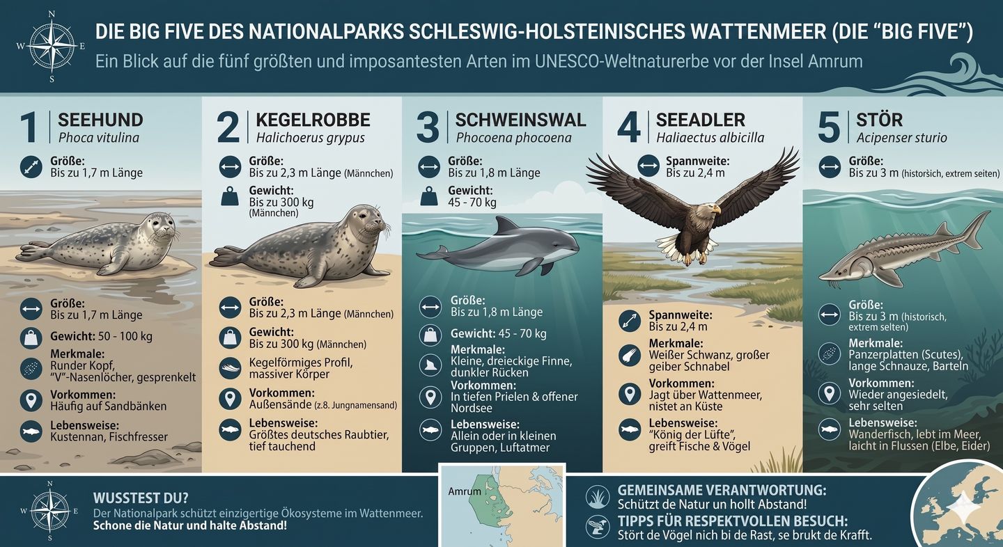 Unterschied Seehund und Kegelrobbe Infografik