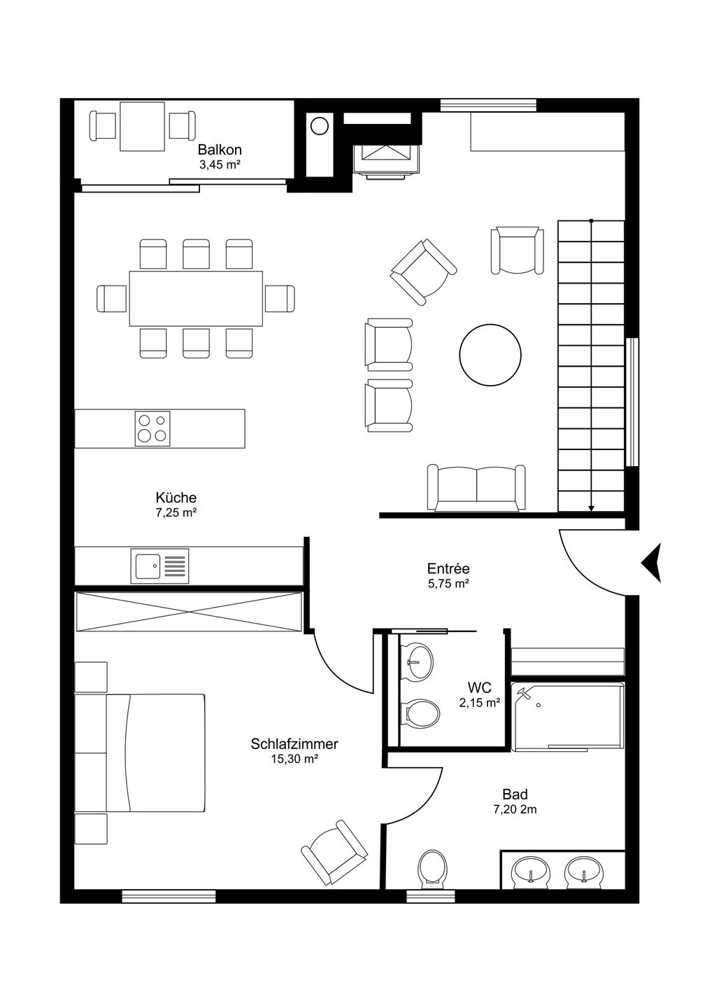  Residenza Edelweiss 2.2 Sils Maria - Grundriss