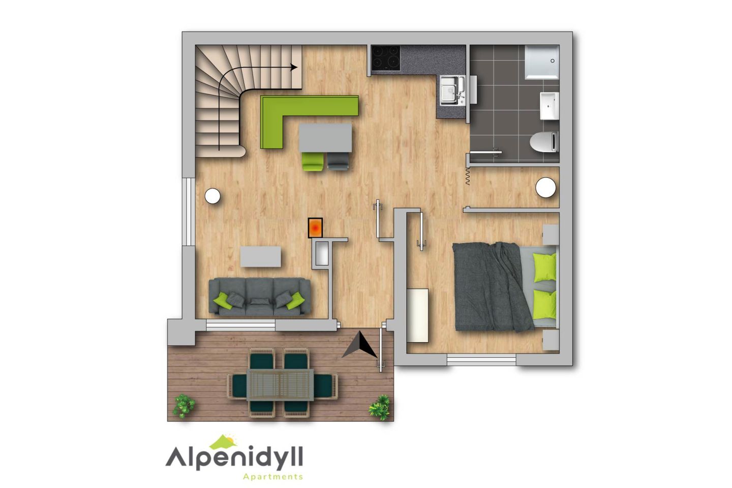  Stoderglück by Alpenidyll Apartments Gröbming - Grundriss 2D Plan EG