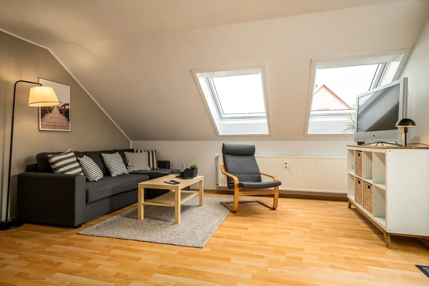 Ferienwohnung MüritzLounge Waren Wohnzimmer  MüritzLounge